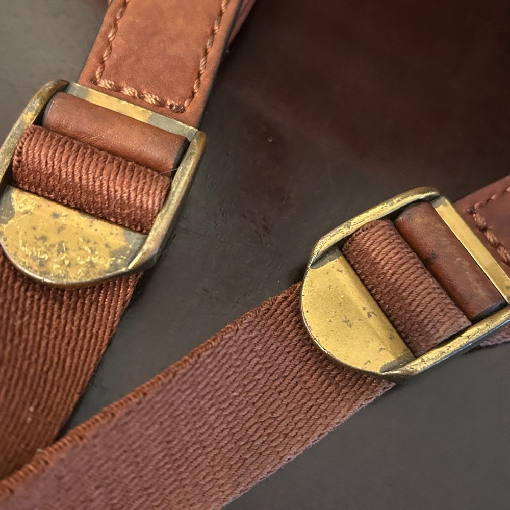 Frye Melissa Cognac Backpack crafted from antiqued pull-up Italian leather - Picture 7 of 13